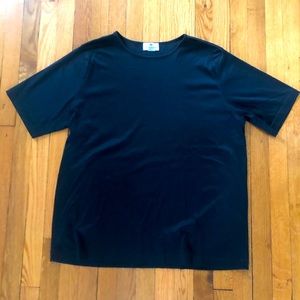 Saks Fifth Avenue Salon Z Black 2X Short Sleeve Top